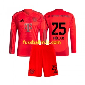 Fußballtrikots Bayern München Thomas Muller 25 Kinder Heim Trikotsatz 2024-2025 Langarm